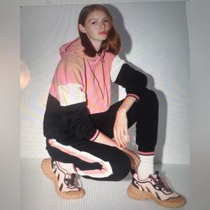 ZARA 2 Piece Color Block Sporty leisure suit